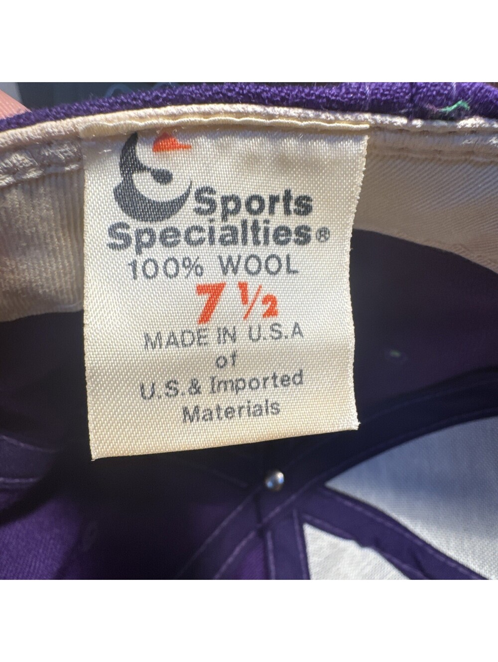 Rarest Never Seen Sports Specialties USA Made Tag Lakers Motion Script 7 1/2